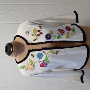 Embroidered jacket medium Christina rotelli. Beautiful ladybugs bees butterflies